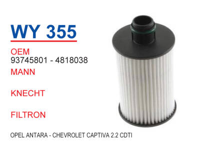 4818038 Opel Antara Chevrolet Captiva 2.2 Yağ Filitresi - WUNDER