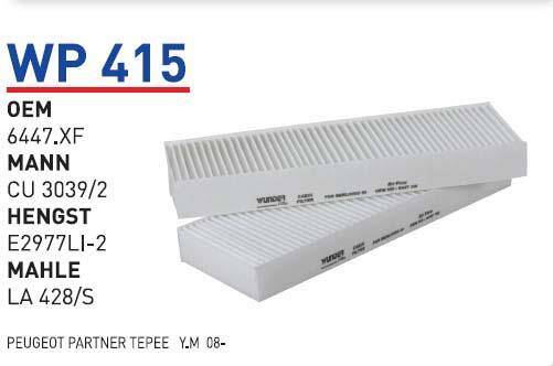 6447.Xf Peugeot Partner Tepe Ym Cıtroen Ber Klima Filitresi Wunder - 1