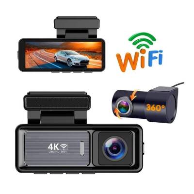 Araç Kayıt Kamerası Yol ve Araç İçi Wifi 4K +24 Saat Kayıt Enerji Modülü - 1