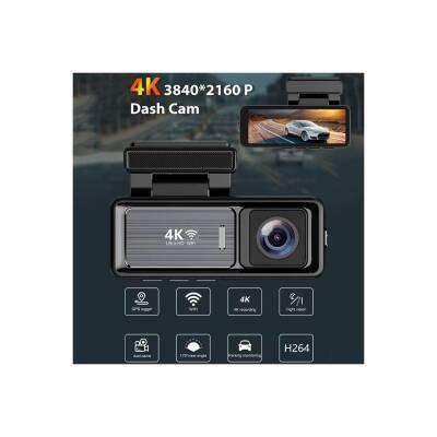 Araç Kayıt Kamerası Yol ve Araç İçi Wifi 4K +24 Saat Kayıt Enerji Modülü - 5