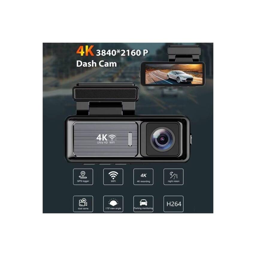 Araç Kayıt Kamerası Yol ve Araç İçi Wifi 4K +24 Saat Kayıt Enerji Modülü - 5