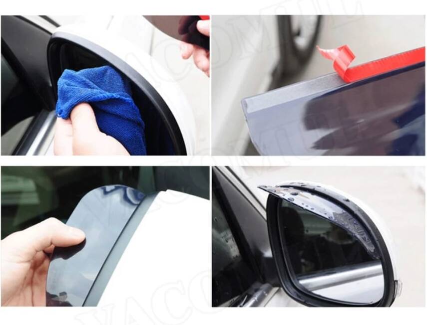 Ayna Şapkası Yağmurluk Dikiz Aynası Takım Şefaf - 5