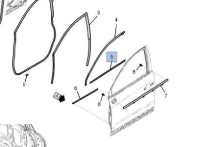 Cam Sıyırıcı Kapı Fitili Ön Sağ Captiva - GM