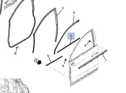 Cam Sıyırıcı Kapı Fitili Ön Sağ Captiva - 1