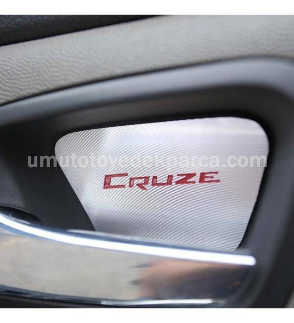 Cruze İç Açma Krom Kapak Cruze Yazılı Kırmızı 4 lü set - 2