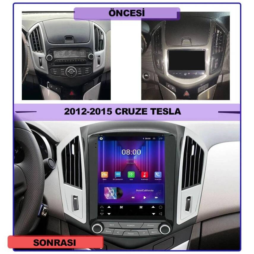 Cruze Yeni Göğüs Tesla Multimedya 4/64 Carplay Kablosuz 2012- Sonrası - 1