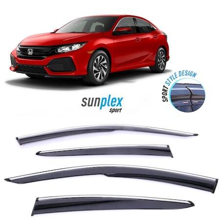 Honda Civic 2016-2019 Cam Rüzgarlığı Kromlu Sunplex - 1