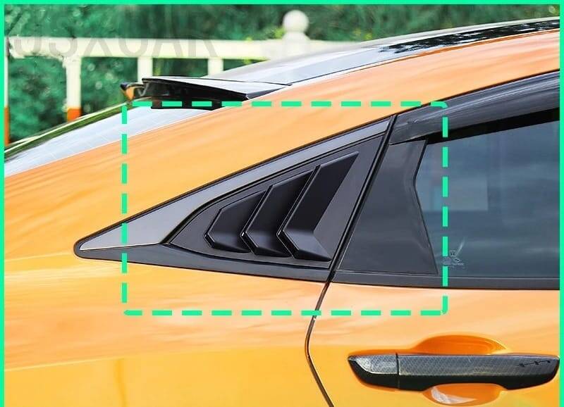 Honda Civic Fc5 Arka Kelebek Cam Rüzgarlığı Parlak Siyah - 9