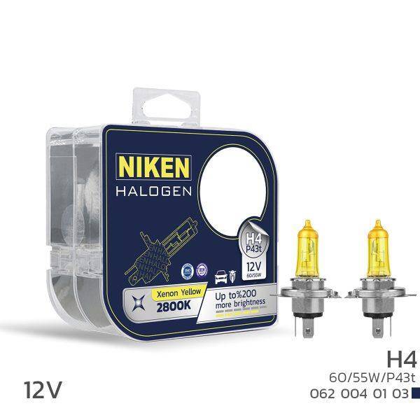 Niken 12V H4 60/55W Sarı Işık Ampul P43t 2800K - 1