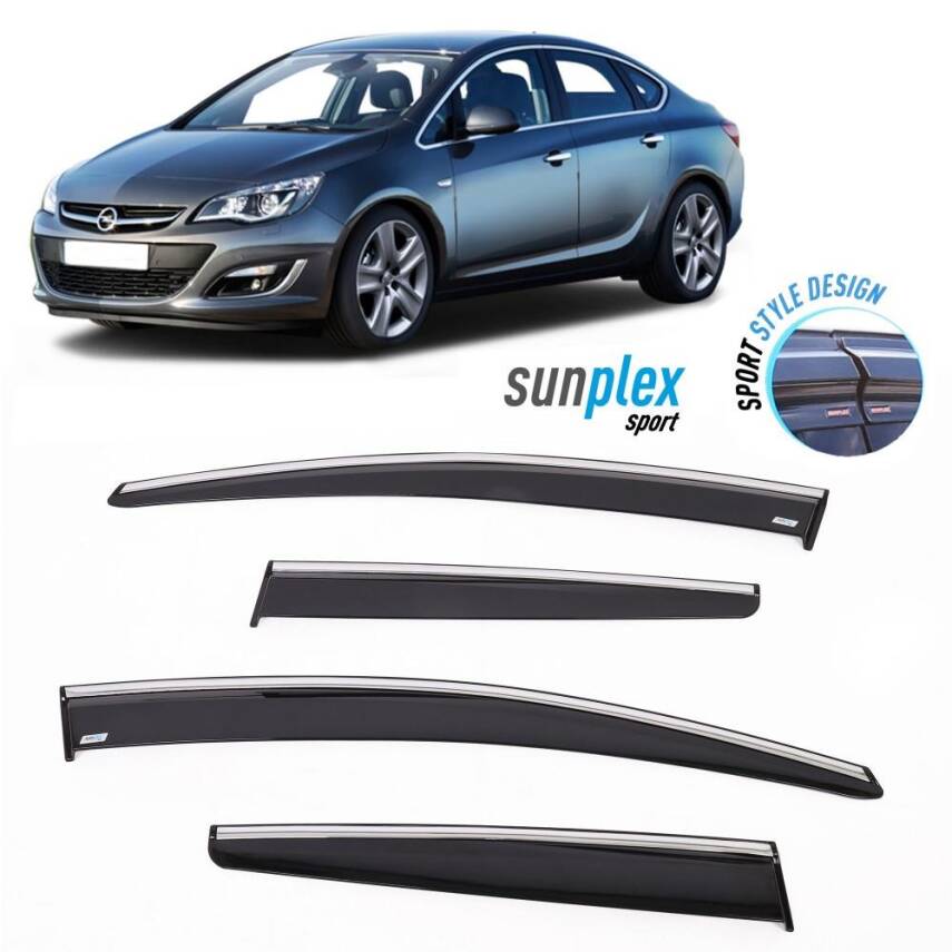 Opel Astra J 2010-2020 Plus Cam Rüzgarlığı Kromlu Sunplex - 1