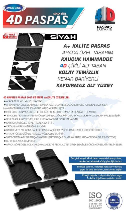 Renault Clio 5 4D Paspas Siyah Omsa 2019- - 3