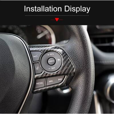 Toyota Corolla 2019 Sonrası E210 Kasa Direksiyon Tuş Kontrol Kapak 2 Li Set Karbon - 4
