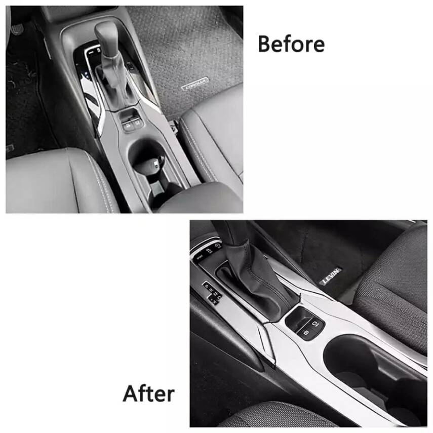 Toyota Corolla 2019 Sonrası E210 Kasa Vites Etrafı Kaplama Set Gri - 8