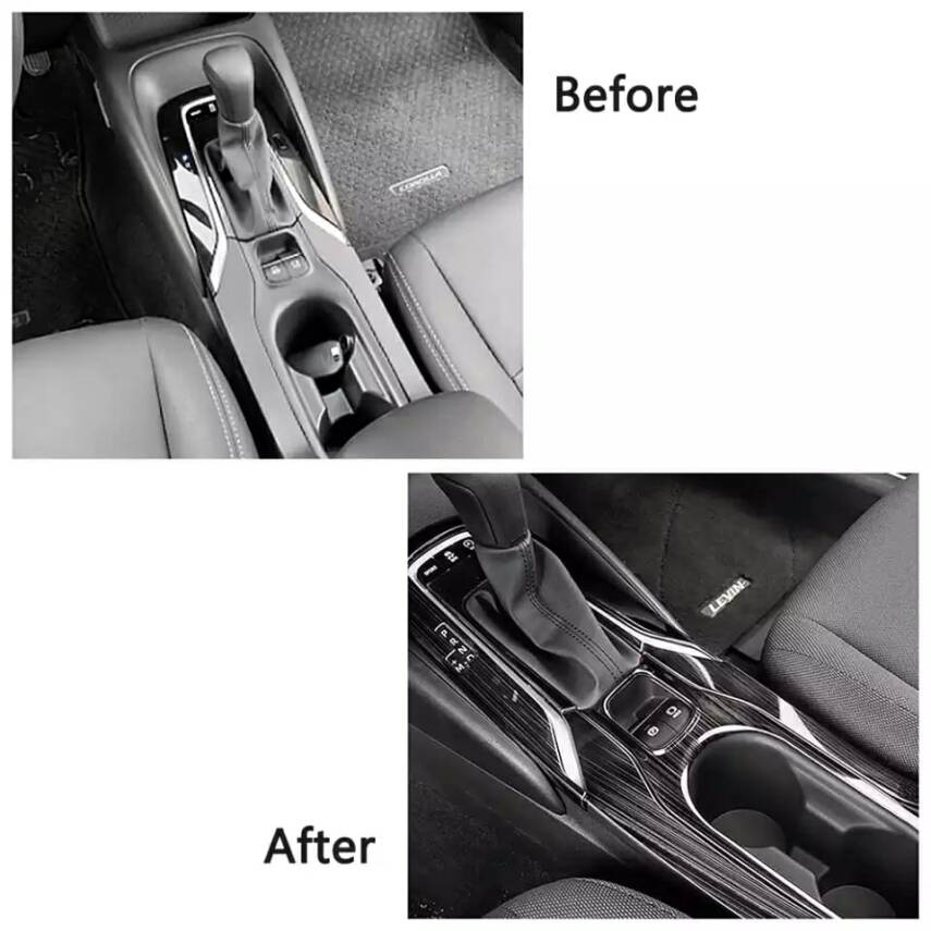 Toyota Corolla 2019 Sonrası E210 Kasa Vites Etrafı Kaplama Set Siyah - 7