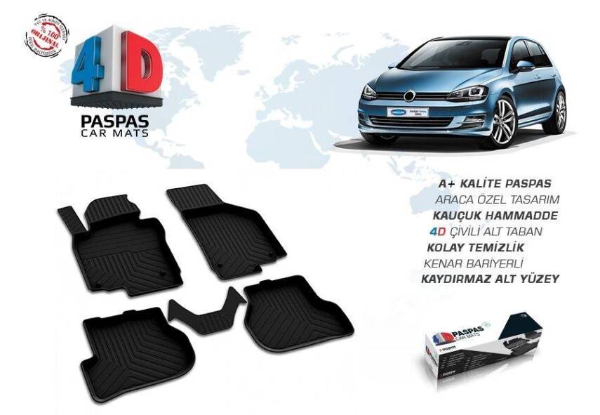 Volkswagen Golf 7 4D Paspas Siyah Omsa 2012- - 1